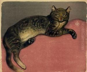 L'hiver, Chat Sur Un Coussin by Theophile Alexandre Steinlen