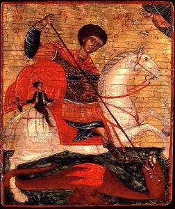 Icon of St. George and the Dragon by Anonymous Artist