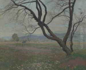 Bluhende Sommerwiese Mit Baum by Eduard Stella
