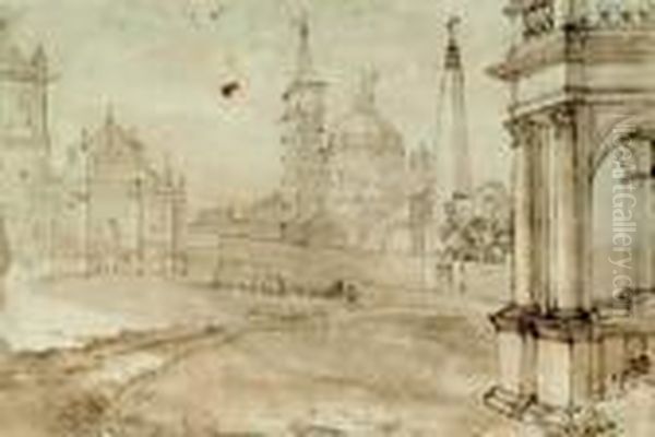 Vue Animee D'italie : Une Eglise D'epoque Contre-reforme Sur Une - view 1