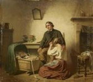 Venezia Famiglia In Un Interno by Guglielmo Stella
