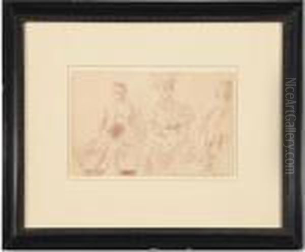 Three Seated Elegant Figures - view 1