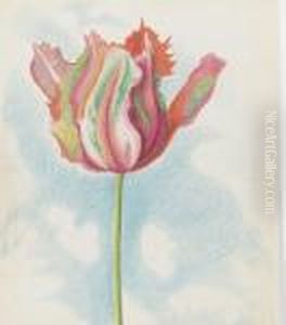 Red And Green Parrot Tulip by Joseph Stella