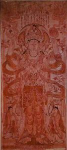 Avalokiteshvara with nine heads and six arms, from Dunhuang, Gansu Province, Tang Dynasty (618-907) by Anonymous Artist