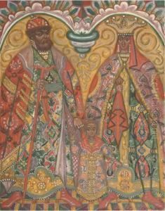 The Marriage Of Alexei Mikhailovich Romanov & Nathalie Narishkin by Dmitrii Semenovich Stelletskii