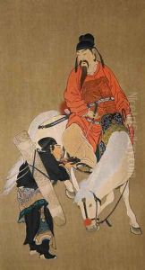Wen Cheng Hsing, god of luck, illustration published in 'The Kokka' magazine, Japan, 1900-01 by Anonymous Artist