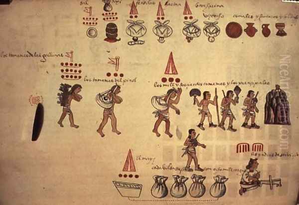 Codex Kingsborough representation of the Ecomienda System, Honduras, 600-800AD - view 1