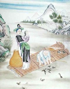 Chinese using cormorants to catch fish by Anonymous Artist
