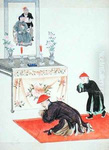 Adoration scene at the ancestral altar by Anonymous Artist
