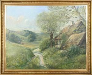 Idyllically Landscape With Cottage by Viggo Stender