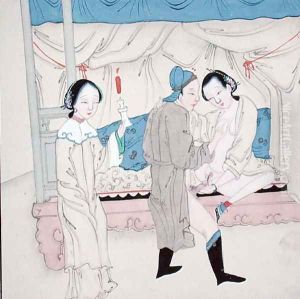 A Man with Two Women by Anonymous Artist