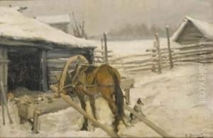 Cheval Attele by Aleksandr Nikolaev. Stepanov
