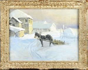 Traineau Sous La Neige by Aleksi Stepanovich Stepanov