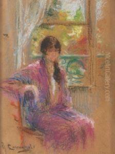Jeune Femme Devant Sa Fenetre by Aleksi Stepanovich Stepanov