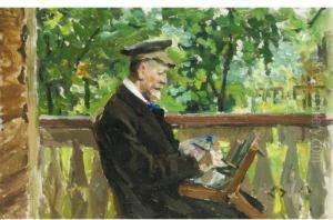 Portrait Of The Artist Vinogradov Painting by Aleksi Stepanovich Stepanov