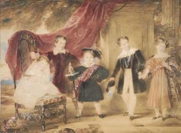 A Group Portraitof Five Children, Traditionally Identified As Queen Victoria'schildren - view 1