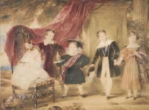 A Group Portraitof Five Children, Traditionally Identified As Queen Victoria'schildren by James Stephanoff
