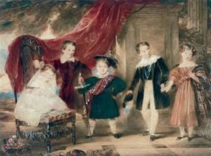 Portrait Of Five Childen In Historical Fancy-dress thumbnail