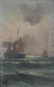 Marine Met Zeilboten by Romain Steppe