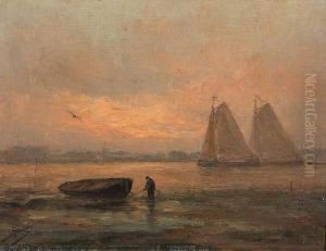 ""crepuscule D""automne/(temps Paisible)/bords De L""escaut"" by Romain Steppe