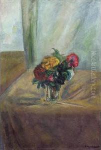 Flowers In A Vase by David Petrovich Sterenberg