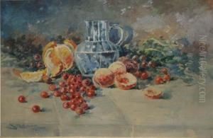 Natura Statica Cu Fructe Si Carafa by Nora Steriadi