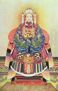 Portrait of Tzu Hsi, the Empress Dowager (1835-1908) by Anonymous Artist