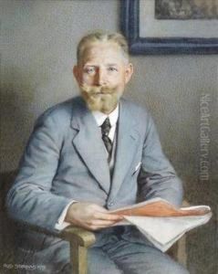Portrait Of A Gentleman In A Grey Suit by Rudolf Sternad