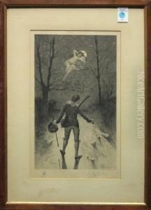 Harlequin And Nude by Albert Edward Sterner