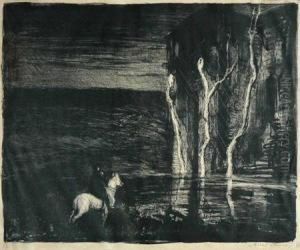 Figure In Landscape by Albert Edward Sterner