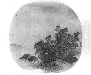 Landscape with water buffalo, Song Dynasty by Anonymous Artist