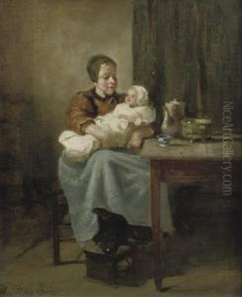 A Dutch Interior With Two Sisters - view 1