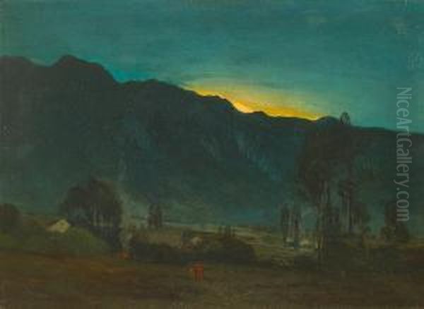 Two Figures In A Nocturnal Landscape, Believed To Be Pasadena - view 1