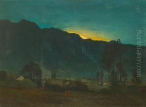Two Figures In A Nocturnal Landscape, Believed To Be Pasadena by Charles Walter Stetson