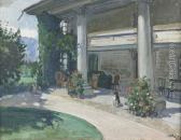 Hund Auf Einer Veranda. - view 1