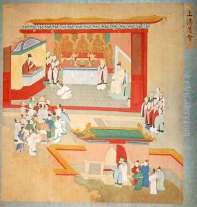 Emperor Hui Tsung (r.1100-26) practising with the Buddhist sect Tao-See, from a History of the Emperors of China by Anonymous Artist