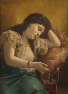Jeune Orientale Au Coffret Abijoux by Agapit Stevens