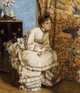 Femme Assise Dans Un Interieur - L'indiscrete by Aime Stevens