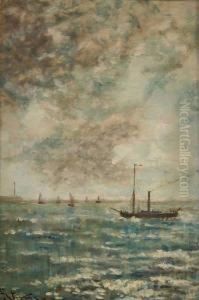 Remorqueur En Mer Dunord by Aime Stevens