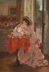 Die Gluckliche Mutter by Alfred Stevens