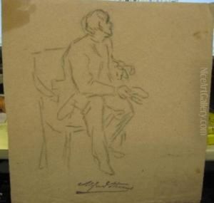 Study Of A Seated Man by Alfred Stevens