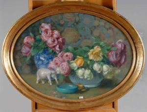 Nature Morte Aux Roses by Gustave Max Stevens
