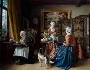 Drie Vrouwen In Een Binnengezicht