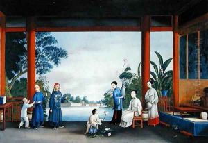 A Party Arranging Flowers, c.1790 by Anonymous Artist