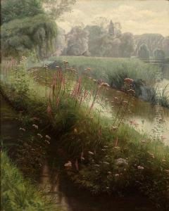 Flowers Along A River Bank