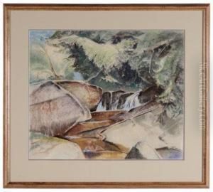 Waterfall In Blue Ridge by Will Henry Stevens