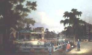 Chinese Garden with Three Ladies