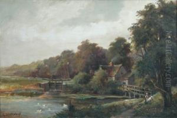 Cattle Grazing By A River - view 1