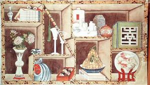 Trompe l'Oeil of Chinese Objects by Anonymous Artist