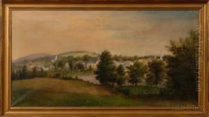 Panoramic Hillside View Of A Village. by Seth Steward